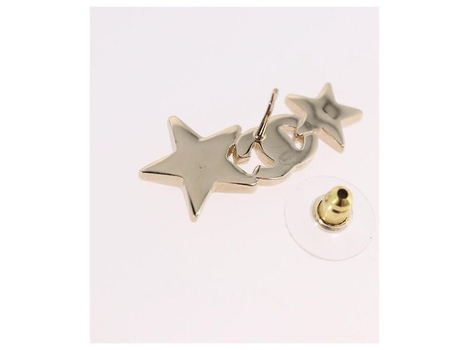 CHANEL Rhinestone COCO Mark Earring Metal Gold Tone CC - vista 10