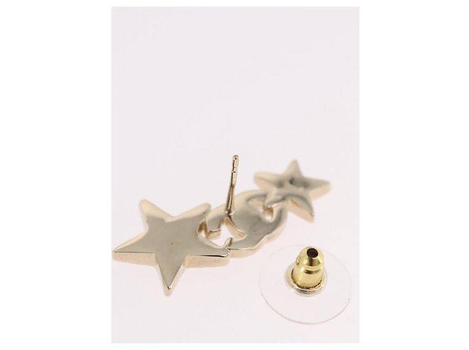 CHANEL Rhinestone COCO Mark Earring Metal Gold Tone CC - vista 11