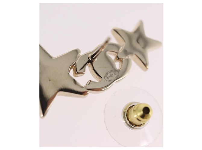 CHANEL Rhinestone COCO Mark Earring Metal Gold Tone CC - vista 12