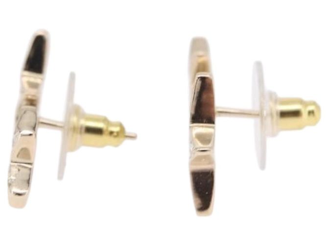 CHANEL Rhinestone COCO Mark Earring Metal Gold Tone CC - vista 13