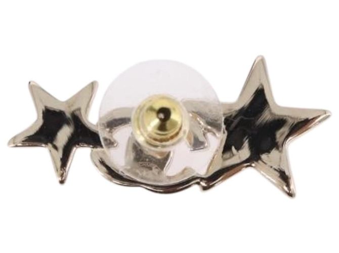 CHANEL Rhinestone COCO Mark Earring Metal Gold Tone CC - vista 4