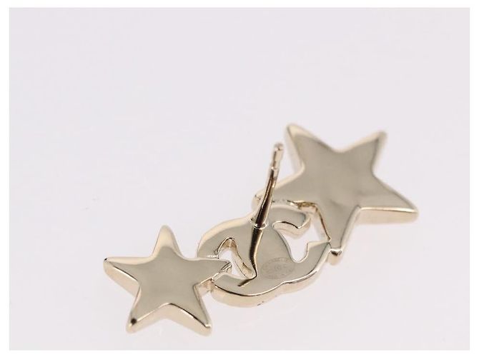 CHANEL Rhinestone COCO Mark Earring Metal Gold Tone CC - vista 5