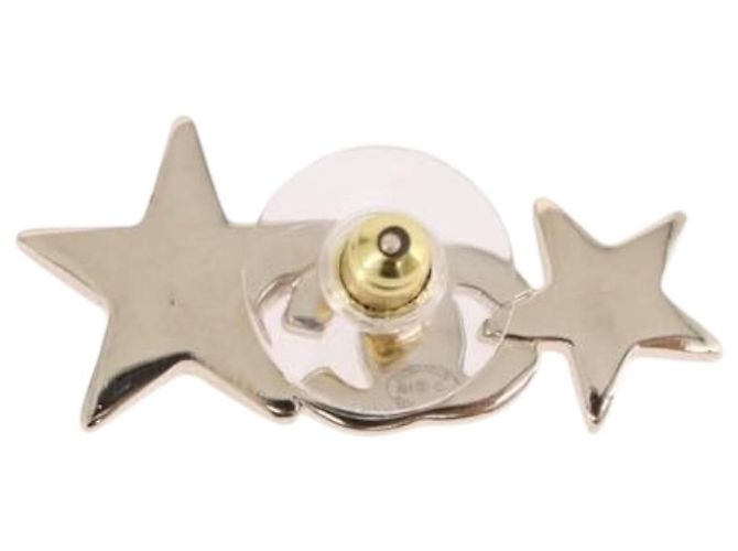 CHANEL Rhinestone COCO Mark Earring Metal Gold Tone CC - vista 9