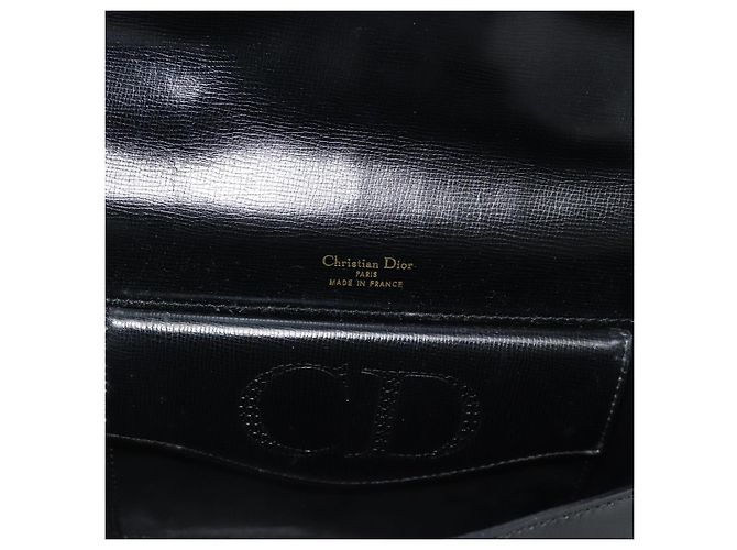 Christian Dior Hand Bag Leather Black Gold Tone - vista 14