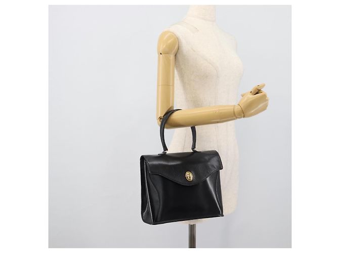 Christian Dior Hand Bag Leather Black Gold Tone - vista 19