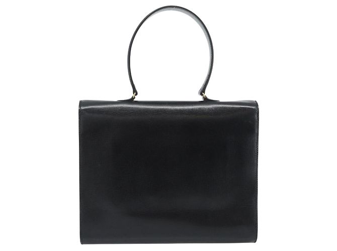 Christian Dior Hand Bag Leather Black Gold Tone - vista 3