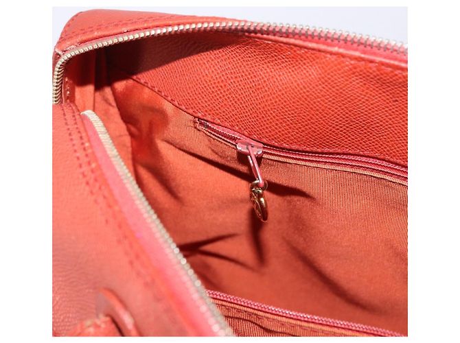 CHANEL Tote Bag Leather Orange Gold Tone CC - vista 22