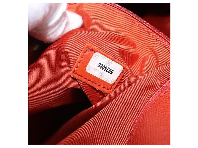 CHANEL Tote Bag Leather Orange Gold Tone CC - vista 25