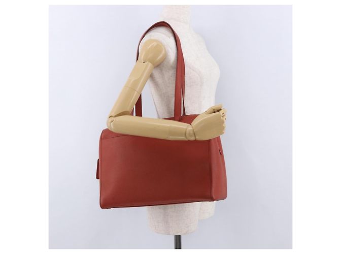 CHANEL Tote Bag Leather Orange Gold Tone CC - vista 26
