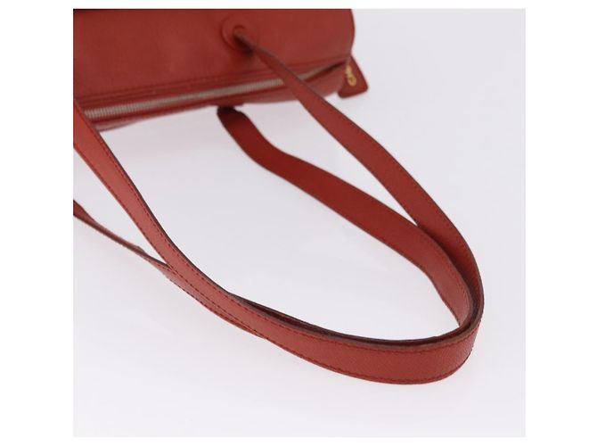 CHANEL Tote Bag Leather Orange Gold Tone CC - vista 7