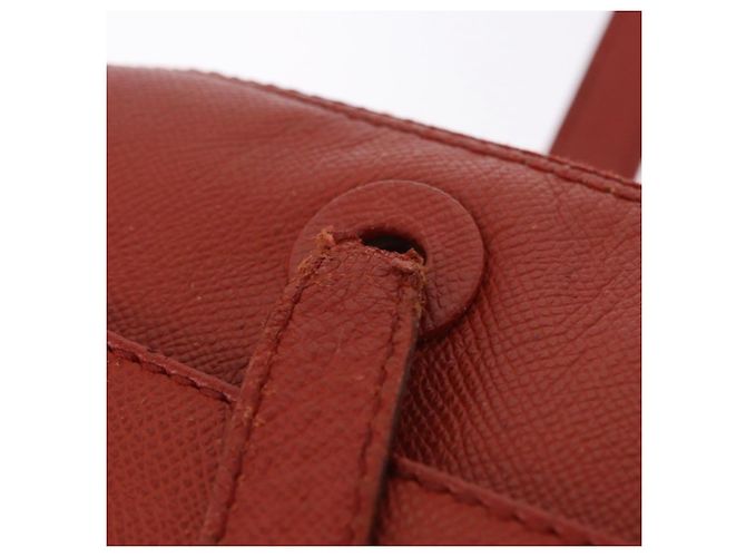CHANEL Tote Bag Leather Orange Gold Tone CC - vista 9