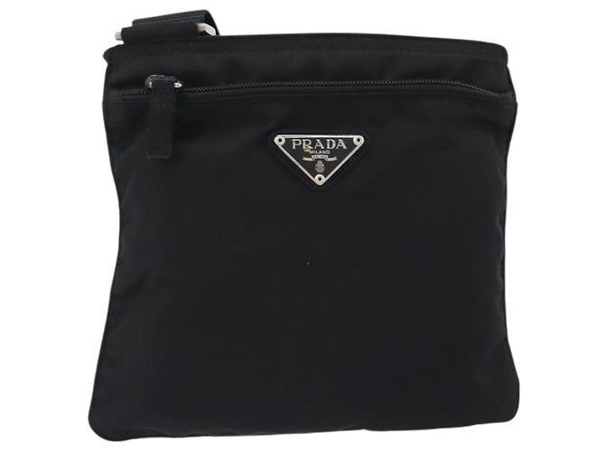 PRADA Shoulder Bag Nylon Black Silver - vista 2