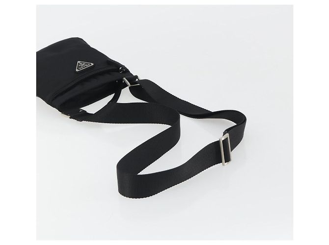PRADA Shoulder Bag Nylon Black Silver - vista 7