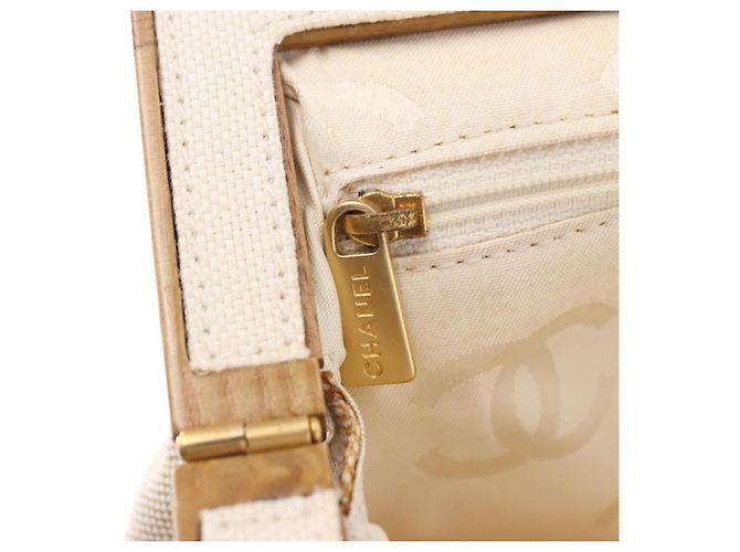 CHANEL Hand Bag Canvas Beige Gold CC - vista 19