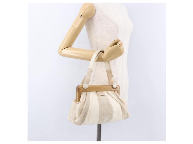 CHANEL Hand Bag Canvas Beige Gold CC - vista 22
