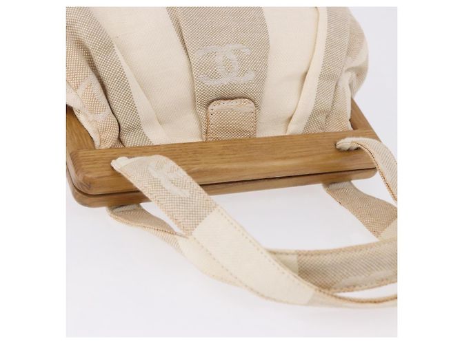 CHANEL Hand Bag Canvas Beige Gold CC - vista 6