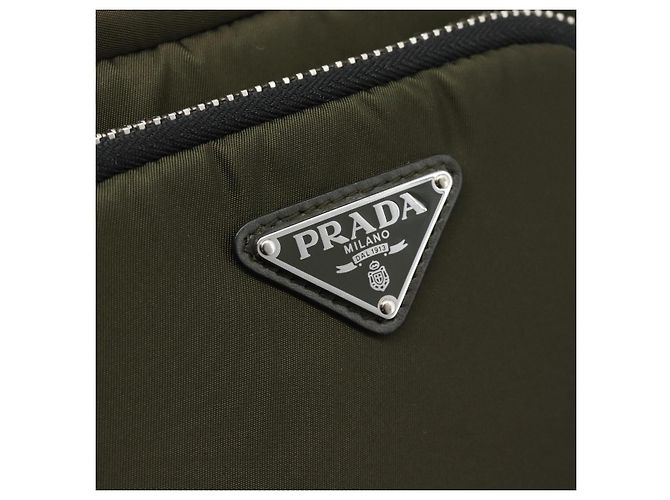 PRADA Hand Bag Nylon 2way Khaki Silver - vista 16