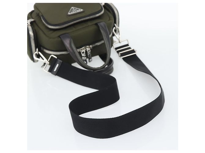 PRADA Hand Bag Nylon 2way Khaki Silver - vista 9