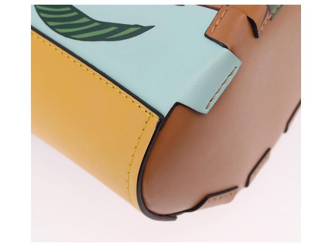 LOEWE Hand Bag Leather 2way KEN PRICE Yellow Silver - vista 16