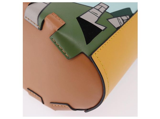 LOEWE Hand Bag Leather 2way KEN PRICE Yellow Silver - vista 17