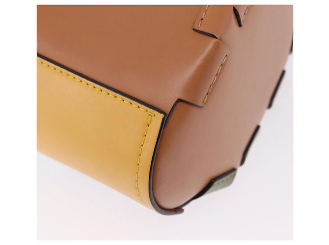 LOEWE Hand Bag Leather 2way KEN PRICE Yellow Silver - vista 18