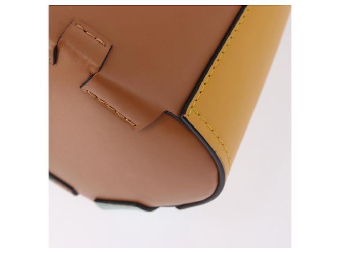 LOEWE Hand Bag Leather 2way KEN PRICE Yellow Silver - vista 19