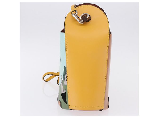 LOEWE Hand Bag Leather 2way KEN PRICE Yellow Silver - vista 3