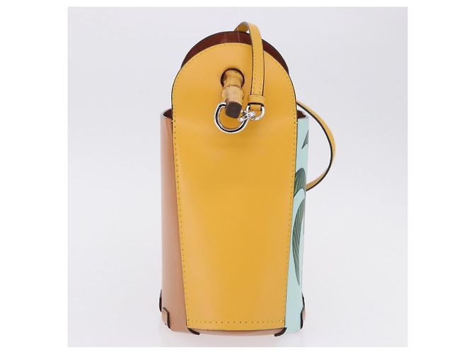LOEWE Hand Bag Leather 2way KEN PRICE Yellow Silver - vista 4