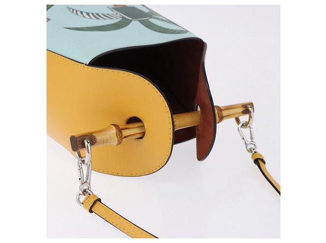 LOEWE Hand Bag Leather 2way KEN PRICE Yellow Silver - vista 6