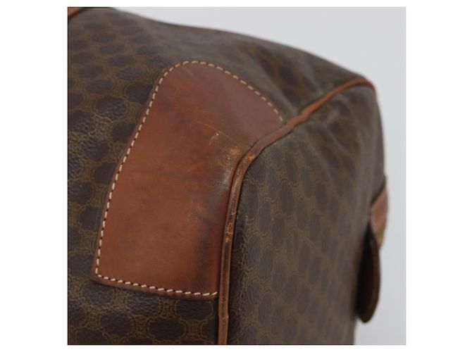 Céline CELINE Macadam Canvas Boston Bag PVC Leather Brown Gold - vista 10