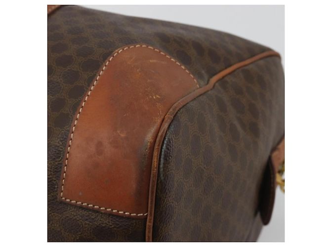 Céline CELINE Macadam Canvas Boston Bag PVC Leather Brown Gold - vista 12