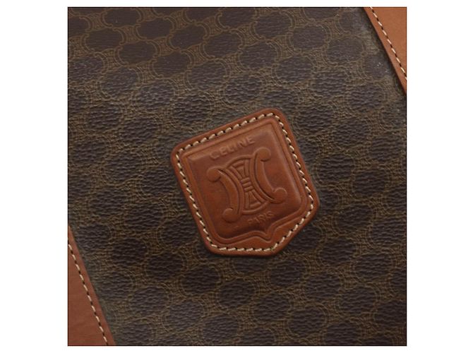 Céline CELINE Macadam Canvas Boston Bag PVC Leather Brown Gold - vista 15