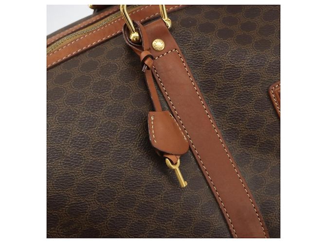 Céline CELINE Macadam Canvas Boston Bag PVC Leather Brown Gold - vista 16