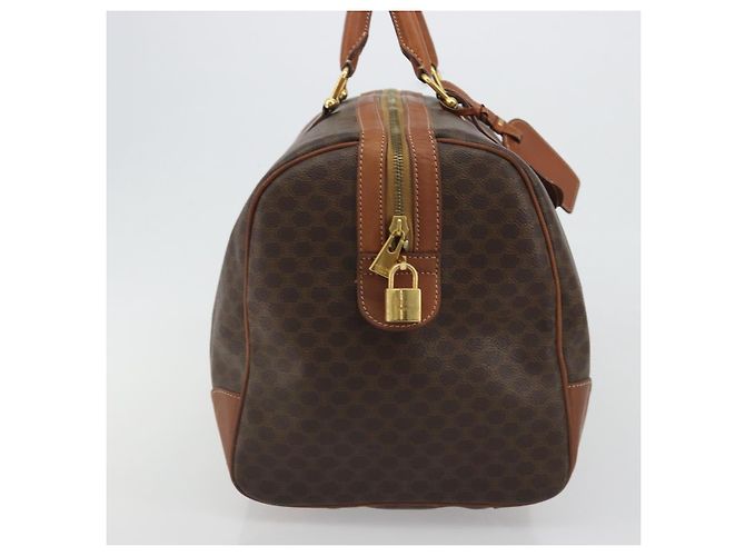 Céline CELINE Macadam Canvas Boston Bag PVC Leather Brown Gold - vista 4