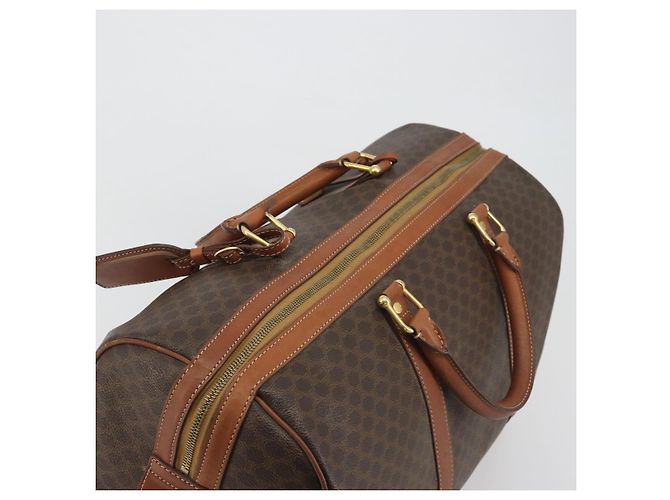 Céline CELINE Macadam Canvas Boston Bag PVC Leather Brown Gold - vista 6