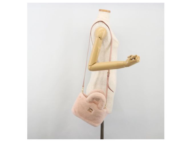 Miu Miu Hand Bag Fur 2way Pink Gold Tone - vista 24