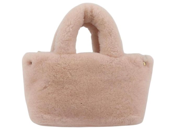 Miu Miu Hand Bag Fur 2way Pink Gold Tone - vista 3
