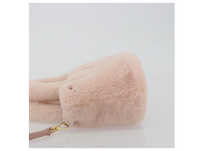Miu Miu Hand Bag Fur 2way Pink Gold Tone - vista 5