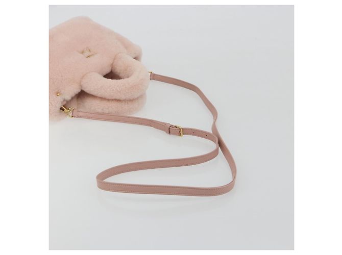 Miu Miu Hand Bag Fur 2way Pink Gold Tone - vista 9