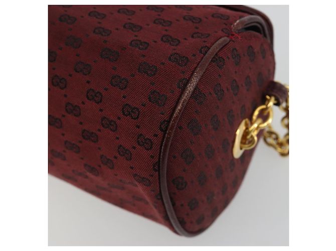 GUCCI Micro GG Canvas Chain Shoulder Bag Red Gold - vista 10