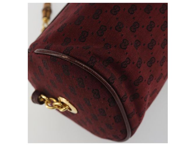 GUCCI Micro GG Canvas Chain Shoulder Bag Red Gold - vista 11