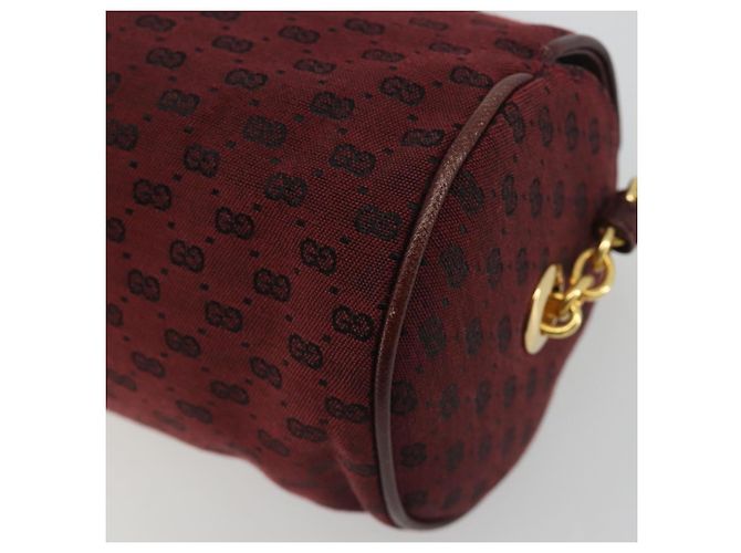 GUCCI Micro GG Canvas Chain Shoulder Bag Red Gold - vista 12