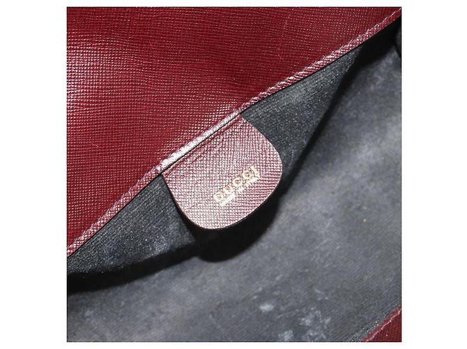 GUCCI Micro GG Canvas Chain Shoulder Bag Red Gold - vista 16
