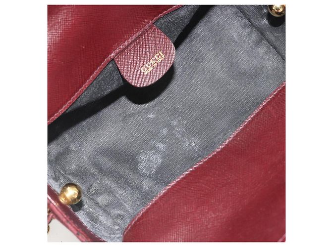 GUCCI Micro GG Canvas Chain Shoulder Bag Red Gold - vista 17