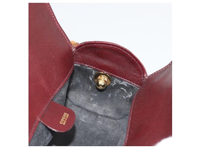 GUCCI Micro GG Canvas Chain Shoulder Bag Red Gold - vista 18