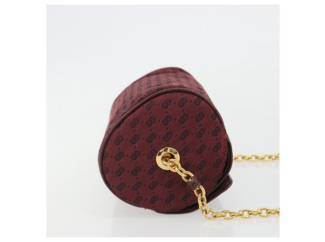 GUCCI Micro GG Canvas Chain Shoulder Bag Red Gold - vista 4