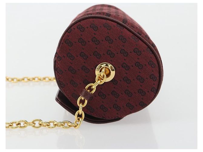 GUCCI Micro GG Canvas Chain Shoulder Bag Red Gold - vista 5