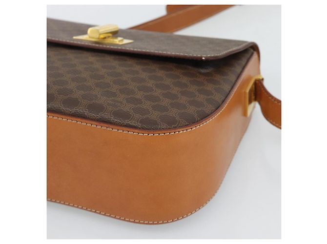 Céline CELINE Macadam Canvas Shoulder Bag PVC Leather Brown Gold - vista 10