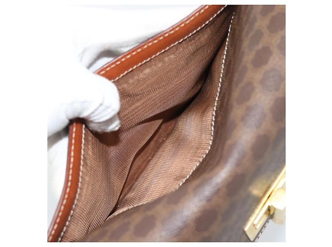 Céline CELINE Macadam Canvas Shoulder Bag PVC Leather Brown Gold - vista 23