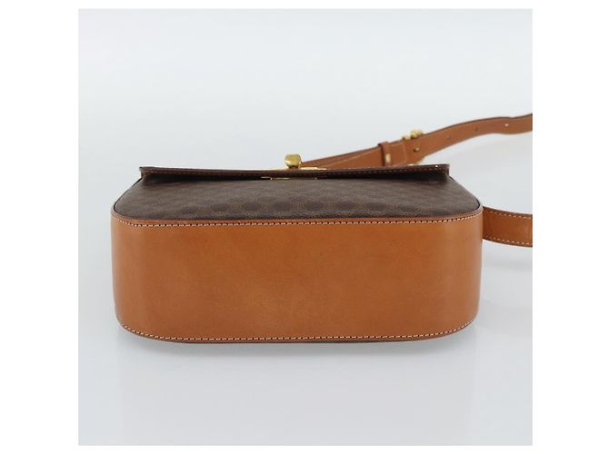 Céline CELINE Macadam Canvas Shoulder Bag PVC Leather Brown Gold - vista 9